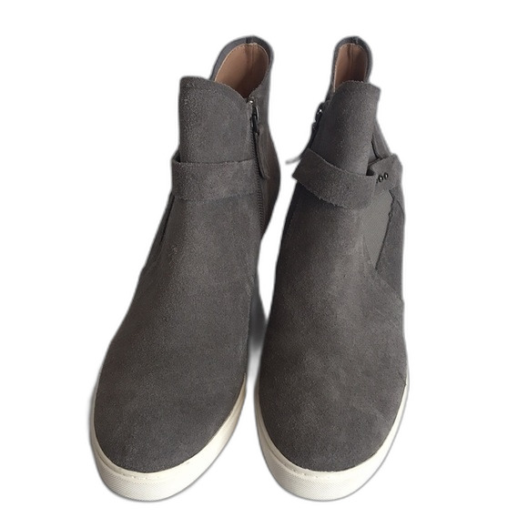 Linea Paolo ladies gray suede wedge ankle boots sneakers shoes size 9 - Picture 2 of 11